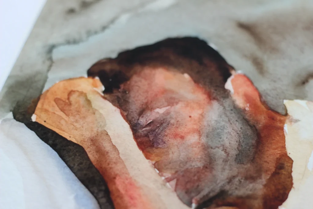 Akvarelės kūrinio reprodukcija ant popieriaus